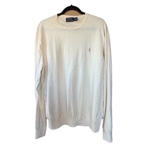 Polo Ralph Lauren Cotton Cashmere Crewneck Sweater Ivory Size XL